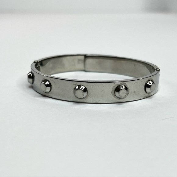 Michael Kors Silver Studded Bangle Bracelet with Crystal Accent - Picture 3 of 13